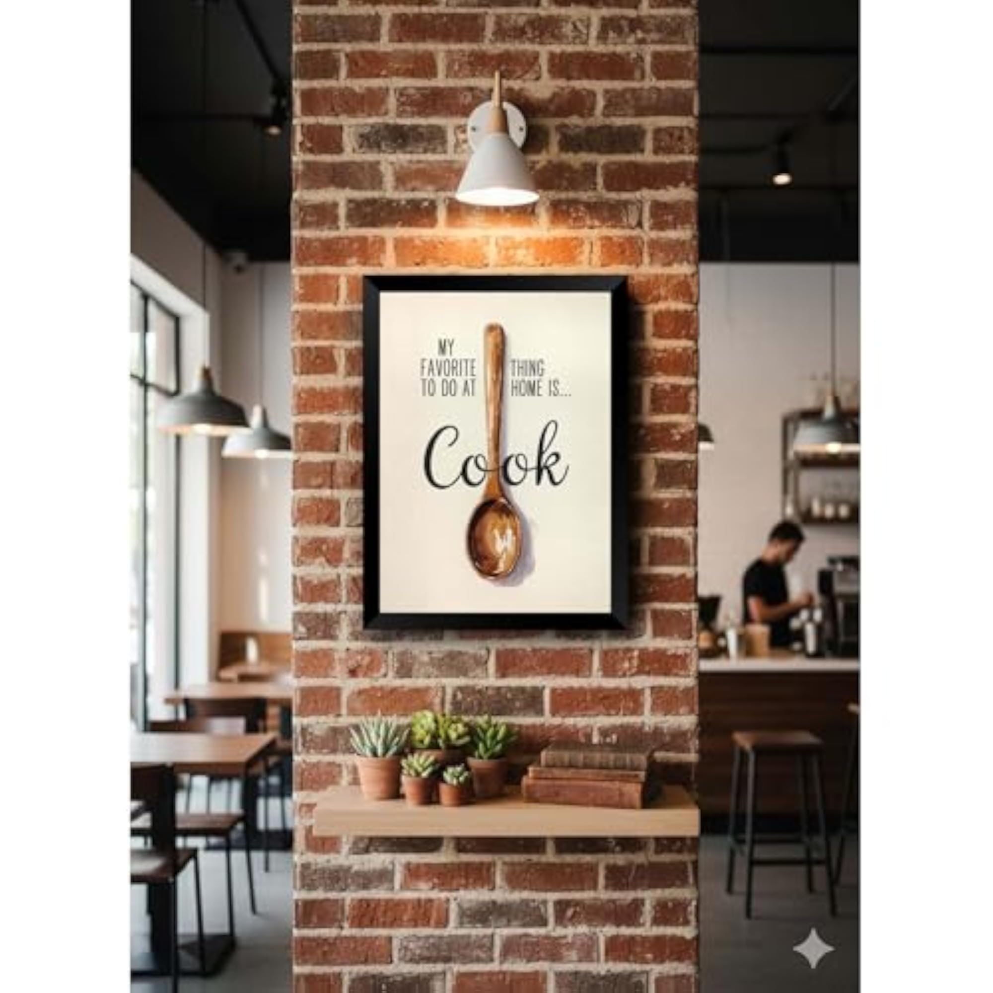 Kitchen Quote Wall Frame, Wooden Spoon Art